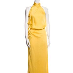 Carmen Marc Valvo Yellow Halter Dress